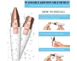 2-in-1 USB oplaadbare wenkbrauwtrimmer voor vrouwen met ingebouwde LED-lamp - Gezichtshaar verwijderen