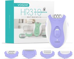 4-in-1 Draadloze Epilator voor Vrouwen - Pijnloze Haarverwijderaar voor Gezicht, Benen, Armen en Bikinilijn
