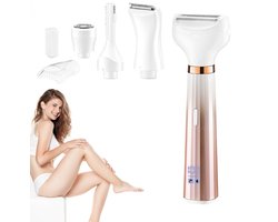 4-in-1 Epilator voor Vrouwen – Ontharingsapparaat voor Gezicht, Oksels & Bikinilijn – Pijnloze Haarverwijdering met Waterdicht Keramisch Mes – Zacht voor Gevoelige Huid
