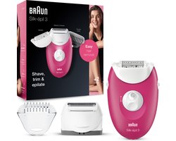 Braun Silk-épil 3 3-410 - Elektrische epilator voor dames - roze/wit