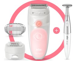Braun Silk-épil 5 5-820 Wit/Roze - Epilator + bikinistyler