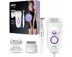 Braun Silk-épil 5-825 - Epilator Voor Beginners met Snoer - Scheerkop - Trimmeropzetstuk - Bikinistyler