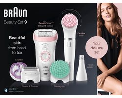 Braun Silk-épil 9 Beauty Set 7-in-1 Deluxe - Epileerapparaat, Scheerapparaat, Scrubben En Reiniging - Droog scheren, Nat scheren - Geschikt voor het gehele lichaam - Draadloos