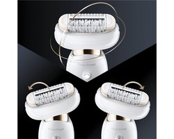 Braun Silk-épil 9 Flex 9-001 - Epilator Met Flexibele Kop Makkelijker Ontharen, Wit/Goud