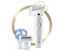 Braun Silk-épil 9 Flex 9-010 - Voor Vrouwen Met Flexibele Kop Voor Ontharen, Wit/Goud