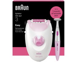 Braun Silk·épil 3 - Snoergebonden Epilator - 3-202 - Langdurig Gladde Huid - Inclusief Bikini Trimmer - Roze