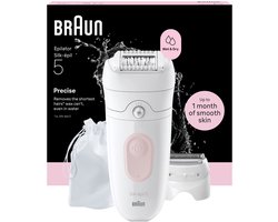 Braun Silk·épil 5 - Wet&Dry Epilator - 5-041 - Eenvoudige Haarverwijdering - Langdurig Gladde Huid - Inclusief Scheerkop en Trimkam - Roze