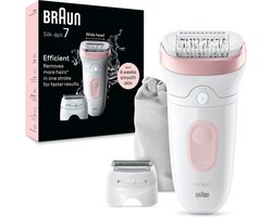 Braun Silk·épil 7 - Epilator met Ladyshave opzetstuk - type 7-030 - Wit/Flamingo