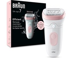 Braun Silk·épil 7 - Epilator voor Eenvoudige Ontharing - Langdurig Gladde Huid - 7-000 - Wit/Flamingo