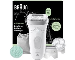 Braun Silk·épil 7 SkinSpa 7-081 - Wet & Dry Epilator - Langdurig Gladde Huid - Brede Kop - Massagepad, Ladyshave Scheerkop en Trimmerkam