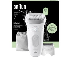 Braun Silk·épil 7 - Wet & Dry Epilator - 7-041 - Langdurig Gladde Huid - Inclusief Scheerkop en Trimkam - Zilver