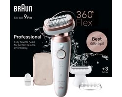 Braun Silk·épil 9 Flex - Epilator met Ladyshave opzetstuk - type 9-030 3D - Wit/Rose Titan