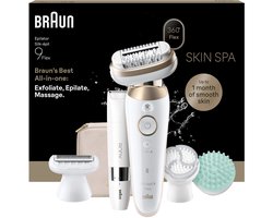 Braun Silk·épil 9 Flex SkinSpa - Wet & Dry Epilator - 9-481 3D - Langdurig Gladde Huid - Inclusief Lichaamstrimmer - Goud