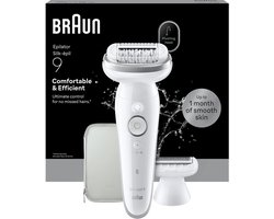 Braun Silk·épil 9 - Wet & Dry Epilator - 9-030 - Langdurig Gladde Huid - Inclusief Scheerkop en Trimkam - Zilver