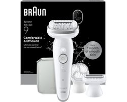 Braun Silk·épil 9 - Wet & Dry Epilator - 9-061 - Langdurig Gladde Huid - Inclusief Scheerkop, Trimkam en Exfoliatieborstel - Zilver
