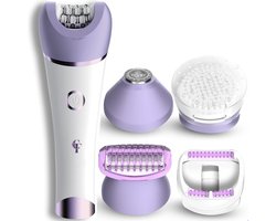 CarpeTech SmoothSeries – Epileerapparaat – dames – 4-in-1 Epilator – Met Scheerkop & Gezichtsontharing – Oplaadbaar & Draadloos – Wit/Paars