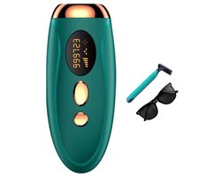 Draagbaar IPL laser ontharingsapparaat, 999999 flitsen - permanente en pijnloze ontharing, geschikt voor vrouwelijk lichaam en bikinilijn donkergroen