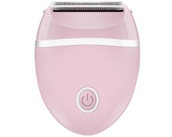 Elektrisch scheerapparaat voor vrouwen: compact, snoerloos nat en droog scheerapparaat, glad lichaam, dubbele trimmer - bikinilijn, snel en gemakkelijk mee te nemen. (Roze)