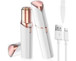 Elektrische Gezichtshaarverwijderaar voor Vrouwen - USB Oplaadbaar met LED Verlichting - Pijnloze Ontharing voor Gezicht, Lippen en Kin - Draadloos Gezichtsscheerapparaat met Verstelbare Kop