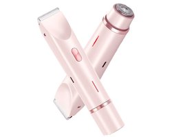 Elektrische scheerapparaat voor vrouwen, pijnloos, baard-epilator, been- en bikinilijn, lichaam- en haartrimmer, gezichts-epilator voor vrouwen, roze