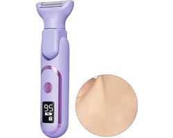 Elektrische verzorgingscontainer voor vrouwen, 5-in-1, USB-C opladen, geschikt voor nat en droog gebruik, LCD-scherm, 5 accessoires voor respectievelijk benen, gezicht en wenkbrauwen.