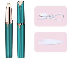 Elektrische wenkbrauwtrimmer voor vrouwen Wenkbrauwpotlood Gezichtshaarverwijderaar Automatische wenkbrauwtrimmer voor vrouwen Zakmes Smaragdgroen