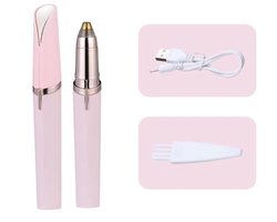 Elektrische wenkbrauwtrimmer voor vrouwen Wenkbrauwpotlood Gezichtshaarverwijderingsapparaat Automatische wenkbrauwtrimmer voor vrouwen Klein opvouwbaar mes Roze
