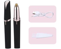Elektrische wenkbrauwtrimmer voor vrouwen Wenkbrauwpotlood Gezichtshaarverwijderingsapparaat Automatische wenkbrauwtrimmer voor vrouwen Klein opvouwbaar mes Zwart