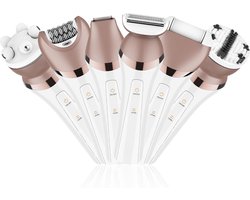 Epilator voor Vrouwen Elektrische Lady Shaver Rauzr Schamhaar Bikini Trimmer Lichaamsontharing Gezicht, Benen en Onderarm Nat Droog met LED Licht 6 in1