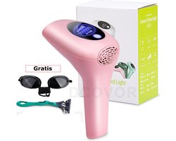 Epileerapparaat Dames Voor Gezicht - Laser Ontharingsapparaat 1000000 Flitsen - IPL Ontharingsapparaat 8 Standen Veiligheidsbril Scheermesje - Roze