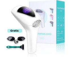 Epileerapparaat Dames Voor Gezicht - Laser Ontharingsapparaat 1000000 Flitsen - IPL Ontharingsapparaat 8 Standen Veiligheidsbril Scheermesje - Wit