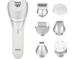 Ferera Ladyshave - 7 in 1 - Epileerapparaat Dames - 7 Opzetstukken - Epilator Vrouw - Bikinitrimmer - Nat en Droog - Oplaadbaar - Inclusief Oplaadkabel & Opbergtas