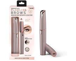 Flawless Wenkbrauw Trimmer – Pijnloos – Precisie Haarverwijderaar – Met LED Licht – Draadloos – 18K Goud