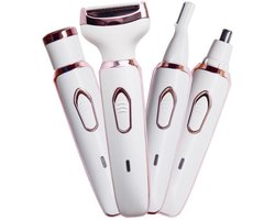 Gezichtsepilator voor vrouwen, gezichtsontharing, 4-in-1 pijnloos lichaamsscheerapparaat, gezichtsontharingsset voor gezicht, benen, bikinilijn, oksels (gezichtsepilator voor vrouwen)