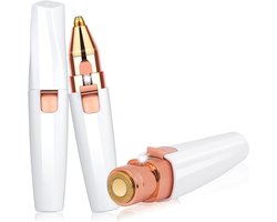 gezichtshaarverwijderaar voor vrouwen, 2-in-1 wenkbrauwtrimmer & gezichtshaarverwijderaar, oplaadbaar waterdicht pijnloos damesscheerapparaat voor lippen Neus Gezicht lichaam Peach Fuzz