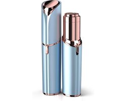 Gezichtshaarverwijderingsapparaat voor vrouwen - Gezichtsscheerapparaat - Met licht - Elektrisch ontharingsapparaat - Geschikt voor gezicht en lippen (perzikkleurige huid) (blauw)