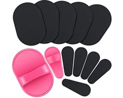 Haarverwijder Pad Set - Voor Gevoelige Huid - Zelfklevend Schuurpapier Epilator - Geschikt Voor Gezicht En Lichaam - 10 Stuks - Voor Thuis En Reizen - Roze