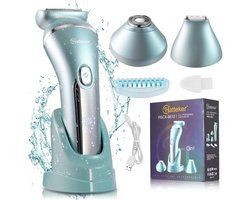 HHHK - 3 in 1 Scheerapparaat Epilator - Nat en Droog Scheren - 3 Opzetstukken - Scheerapparaat Vrouw - Epilator Gezicht - Groen