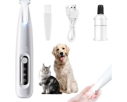 Huisdierscheerapparaat - Hondenklauwtrimmer - Voor poten, ogen, oren, gezicht en lichaam (wit) - Met LED-lampje - ANMI