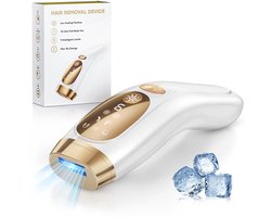 Kelseek ontharingsapparaat - Laser - Met koeling - Haarverwijderaar - Vrouwen - Pijnloos ontharen - Epilator - Wit met goud