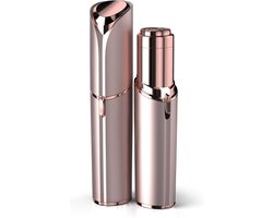 longziming -Pijnloze Gezichtsontharmer met LED Licht – Elektrische Dames Trimmer voor Bovenlip, Kin & Donshaartjes – Rosegoud