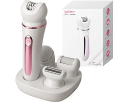 Nuvance Epileerapparaat Dames - Epilator 5-in-1 - Ladyshaves voor Vrouwen - Epilators - Ladyshave - Waterproof - Usb - Wit/Roze