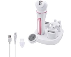 Oplaadbare 5 in 1 Ladyshave - Epileerapparaat - Oplaadbaar - Ontharingsapparaat - Gezichtsepilator - 5 Opzetstukken - Gezichtsreiniger