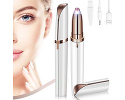Oplaadbare wenkbrauwtrimmer, body mini-trimmer voor vrouwen, wenkbrauw-, lip-, neus-, gezichtshaarverwijderaar voor vrouwen, met reinigingsborstel