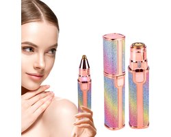 Pijnloze Elektrische Haarverwijderaar voor Vrouwen – 2-in-1 Gezichts- en Wenkbrauwtrimmer – Met LED-licht, Oplaadbaar