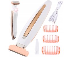 Playos® - Epilator - 3 Opzetstukken - met Verlichting - Oplaadbaar - Lady Shaver - Scheerapparaat vrouw - Dames Trimmer - Haarverwijderaar Vrouw - Been Scheerapparaat - Gezicht - Oksels - Benen - Bikinilijn