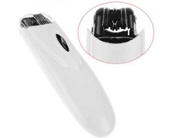 Precisie Ontharingstrimmer – Gezichtsepilator en Bikinilijn Trimmer – Batterijgevoed – Compact en Pijnloos – Wit