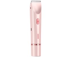 Scheerapparaat, 2-in-1 elektrische epilator, scheerapparaat voor dames, oplaadbare, waterdichte bikinitrimmer, nat en droog (roze, 1-pack)