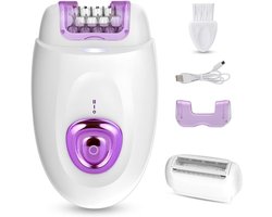 SNJY® Epilator - Gezichtsepilator Vrouw - Epilator Gezicht - 2-in-1 Scheerapparaat en Haarverwijderaar - 600 mAh - Wit