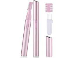 SnelShoppen - Elektrische Wenkbrauwtrimmer, Draagbare Epilator met Dubbelzijdige Wenkbrauwkam en Reinigingsborstel, Pijnloze Gezichtshaarverwijderaar